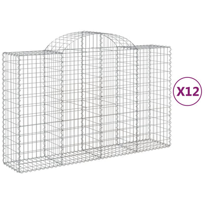 Cestas Gaviones 12 Uds Forma De Arco Hierro 200x50x120/140 Cm_0