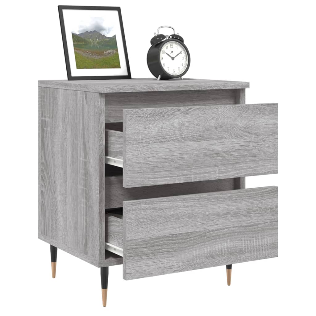Mesita De Noche Madera De Ingeniería Gris Sonoma 40x35x50 Cm_2