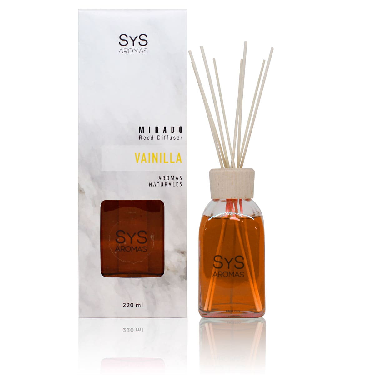 Ambientador Mikado Vainilla Mármol SYS Aromas 220 ml | Aroma Dulce y Caramelizado | Reconfortante_0