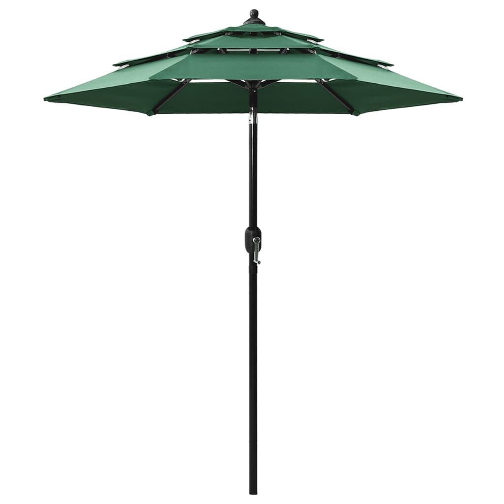 Vidaxl Sombrilla De Jardín De 3 Niveles Con Palo De Aluminio Verde 2 M_0