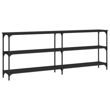 Mesa Consola Madera De Ingeniería Negra 200x29x75 Cm_4