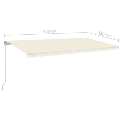 Toldo Manual Retráctil Con Led Color Crema 600x350 Cm_5