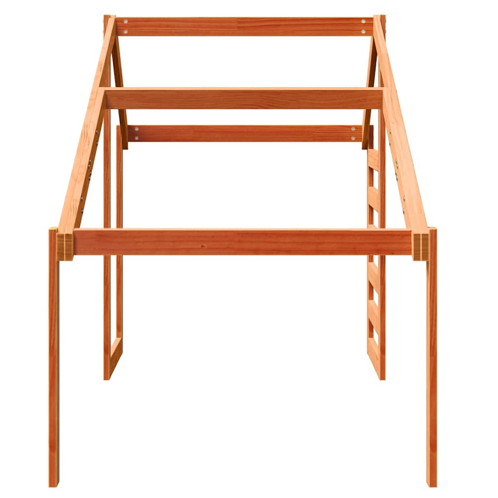 Techo De Cama Infantil Madera Maciza Pino Marrón 198x87x113 Cm_4