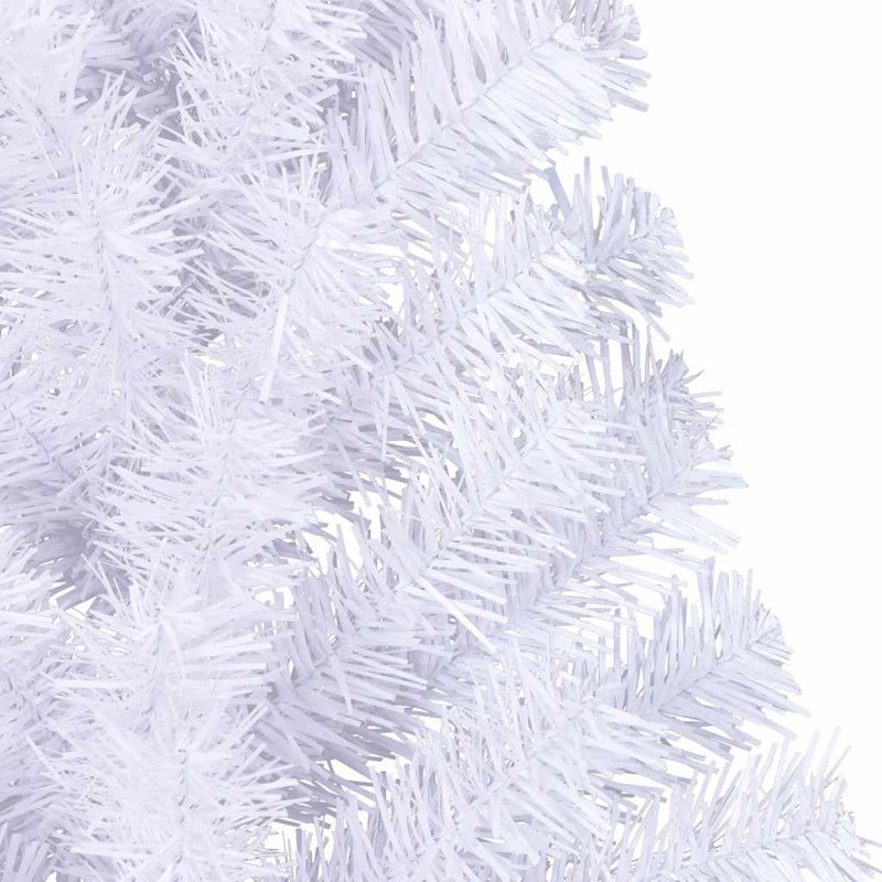 Vidaxl Medio Árbol De Navidad Artificial Con Soporte Pvc Blanco 150 Cm_5
