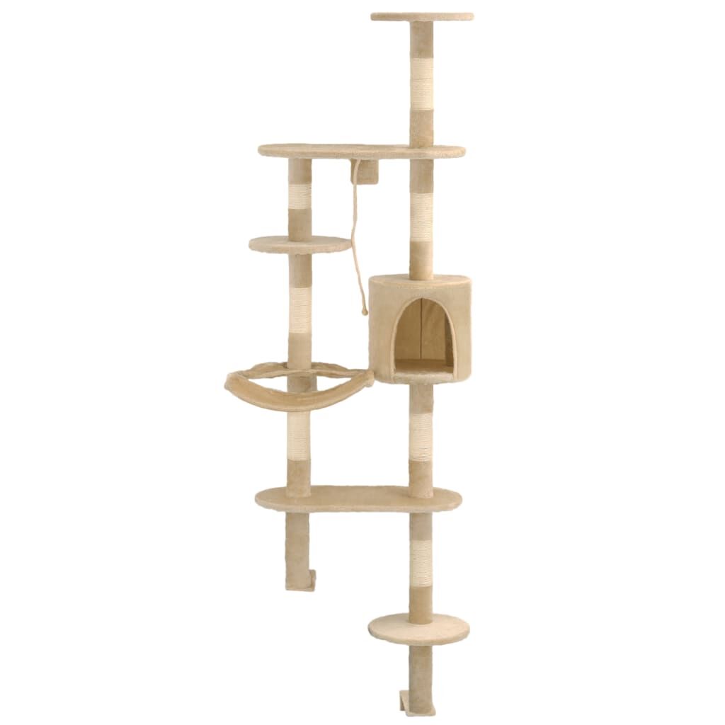 Vidaxl Rascador De Gatos De Pared Con Poste De Sisal 194 Cm Beige_0