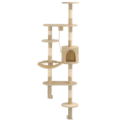 Vidaxl Rascador De Gatos De Pared Con Poste De Sisal 194 Cm Beige_0