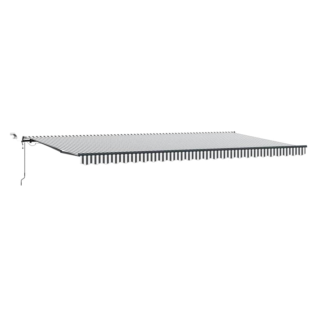 Toldo Retráctil Automático Luces Led Antracita Blanco 600x300cm_0