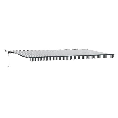 Toldo Retráctil Automático Luces Led Antracita Blanco 600x300cm_0