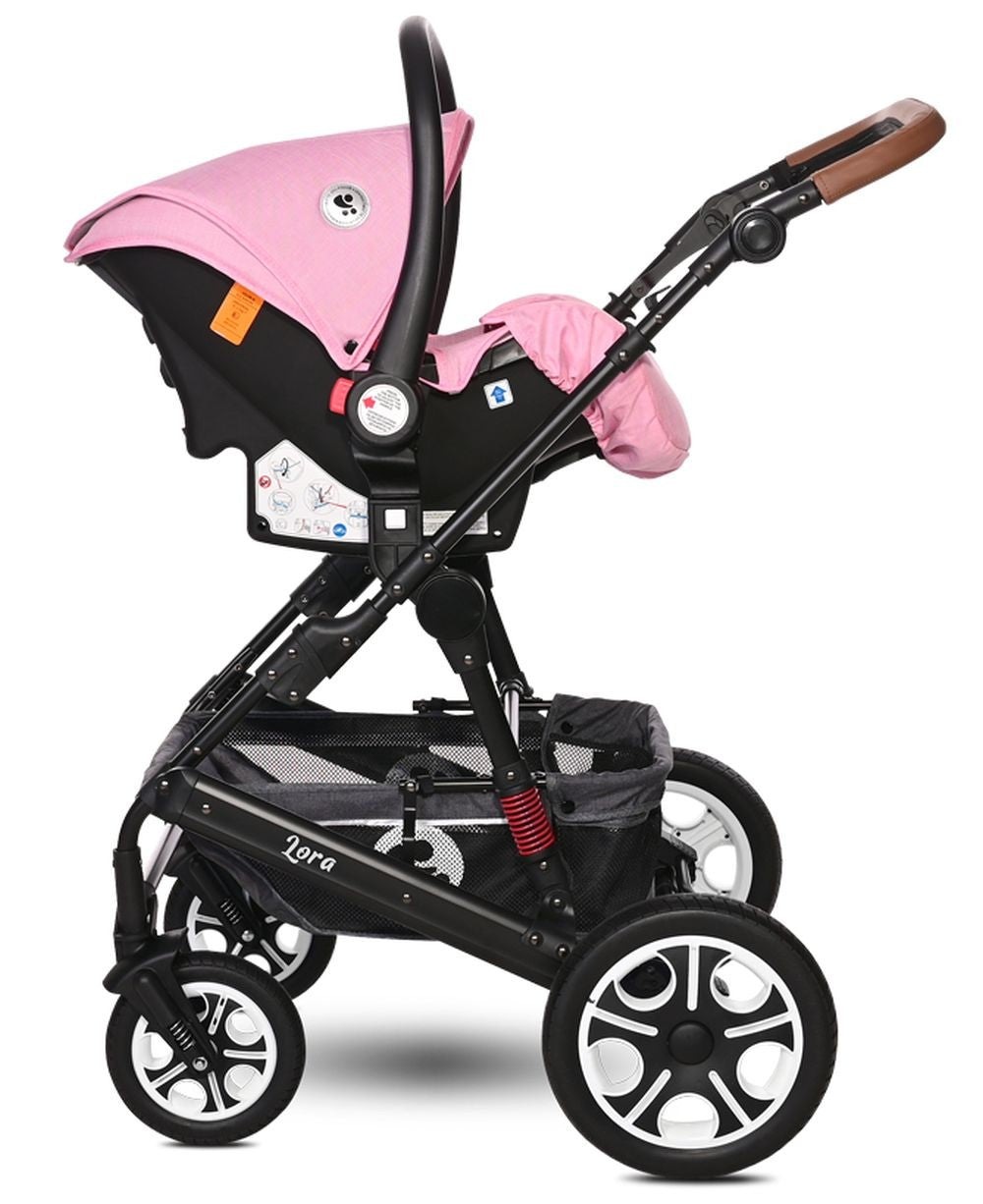 Carro De Bebé Tres Piezas Convertible Lora Hasta 15 Kg Candy Pink_4