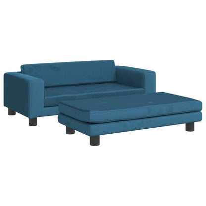 Cama Para Perros Con Extensión Terciopelo Azul 100x50x30 Cm / Vetonek_5