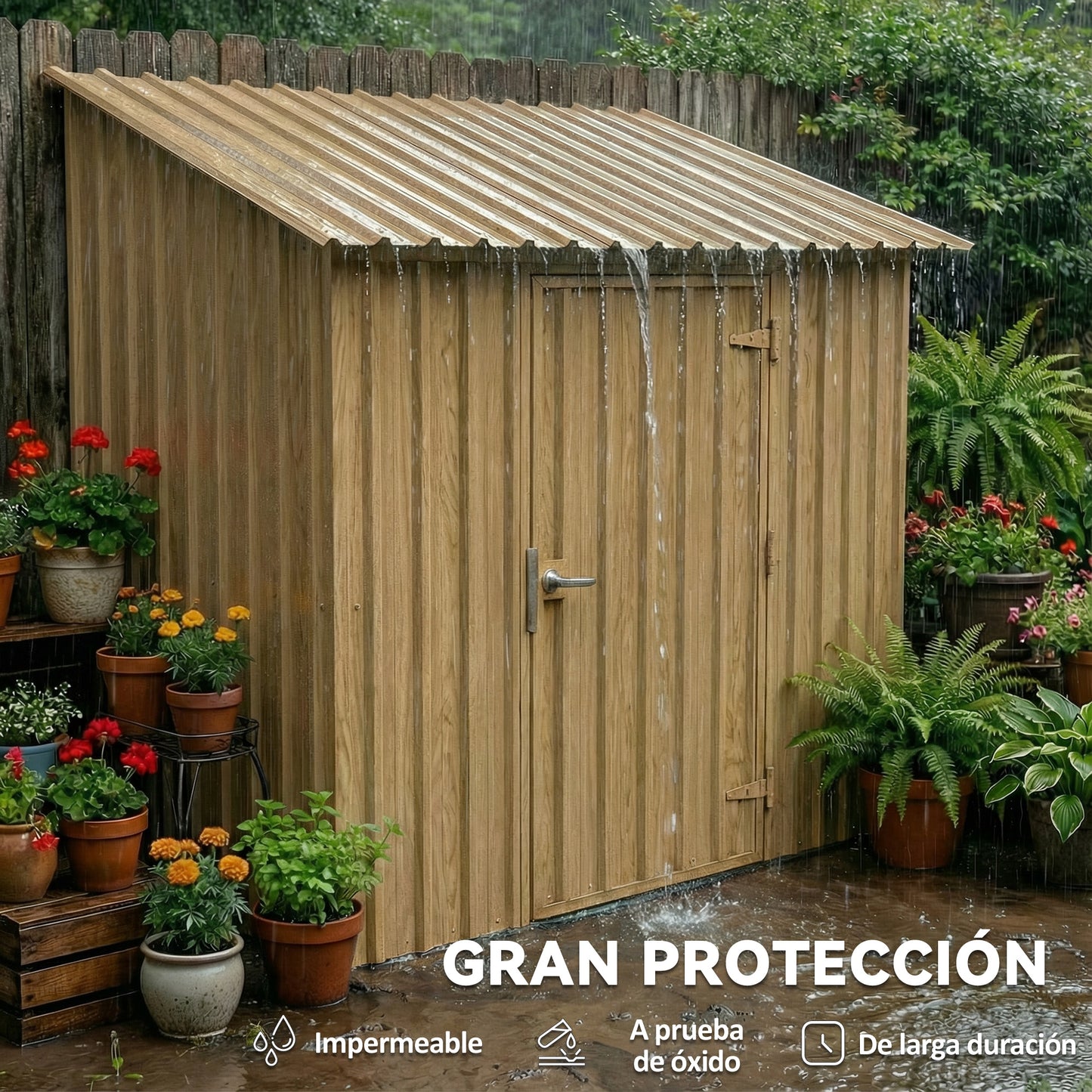 Outsunny Juego De 12 Paneles Para Tejado De Acero Galvanizado 129x45cm Natural_5