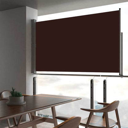 Vidaxl Toldo Lateral Retráctil Para Patio Marrón 140x300 Cm_1