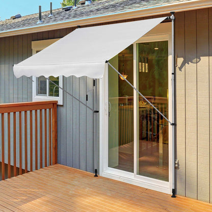Outsunny Toldo Manual Retráctil 200x150x170-280cm Con Manivela Para Terraza_1