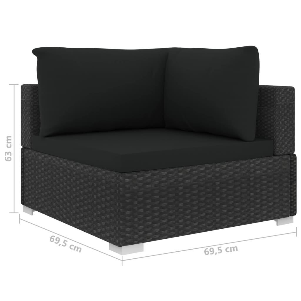 Vidaxl Set Muebles De Jardín 10 Piezas Y Cojines Ratán Sintético Negro_2