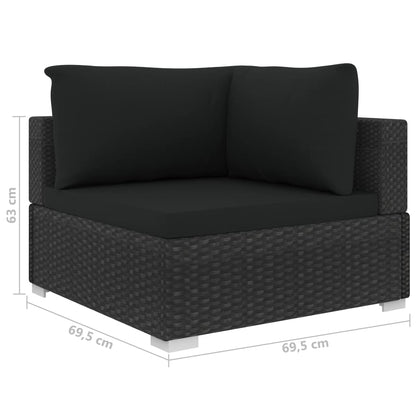 Vidaxl Set Muebles De Jardín 10 Piezas Y Cojines Ratán Sintético Negro_2