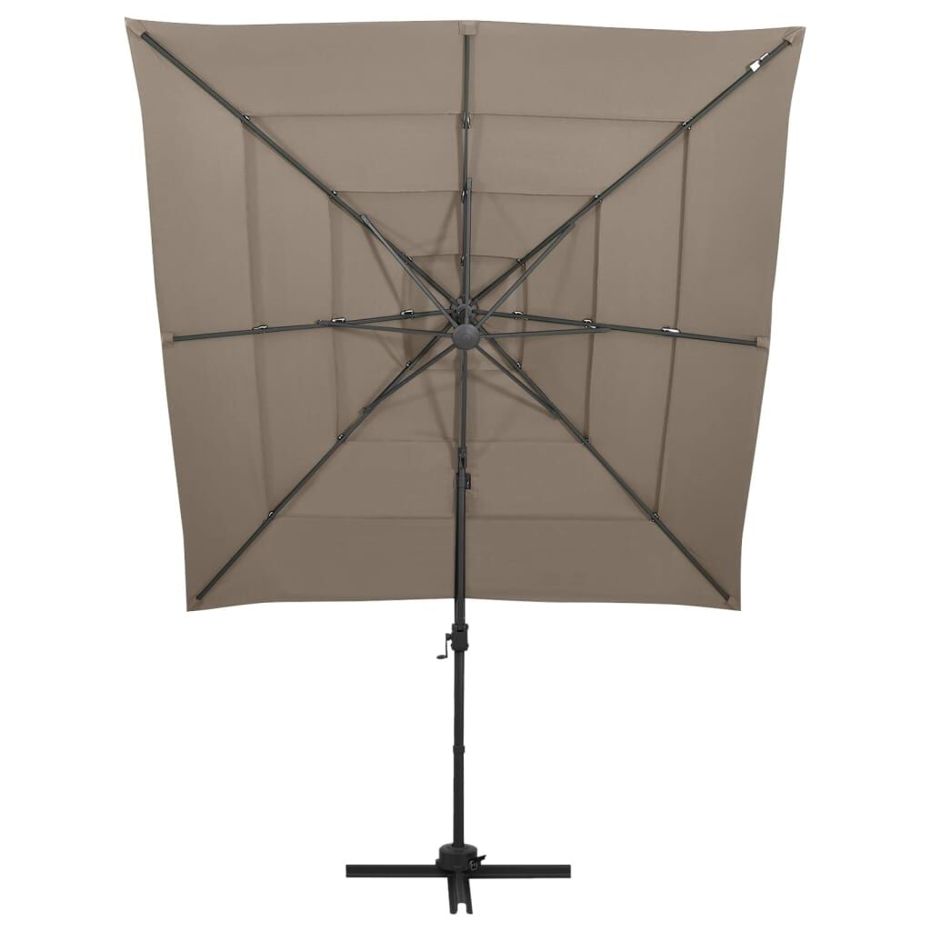 Vidaxl Sombrilla De Jardín 4 Niveles Palo De Aluminio Taupe 250x250 Cm_1