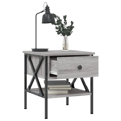 Mesita De Noche Madera De Ingeniería Gris Sonoma 40x42x45 Cm_2
