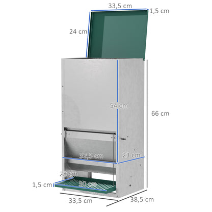 Pawhut Comedero Para Aves De Corral De 24l De Capacidad Comedero Para Gallinas_2
