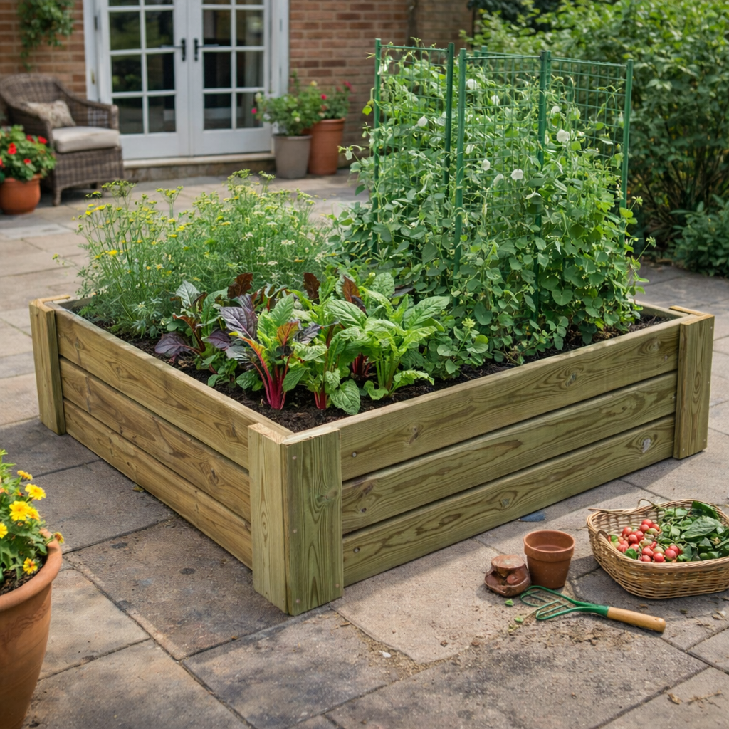 Cajón De Cultivo Solana. Altura De 30 Cm. Sin Base. Vidahuerto 120x120x30 Cm._4