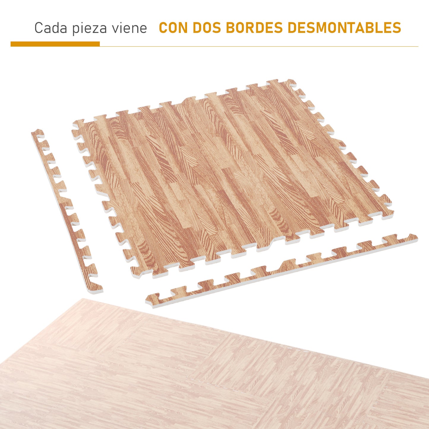 Homcom Alfombra Puzzle Niños 16 Piezas Eva Antideslizante_5