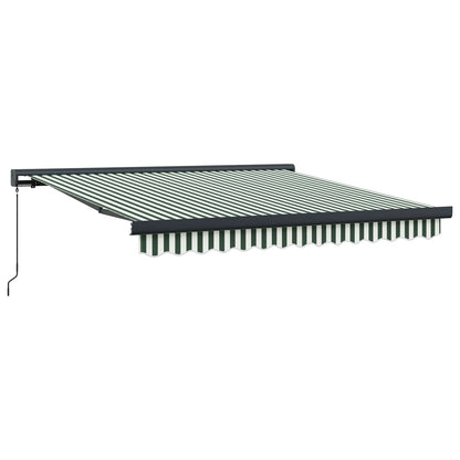 Toldo Retráctil Verde Y Blanco 300 X 250 Cm Lona Y Aluminio_0