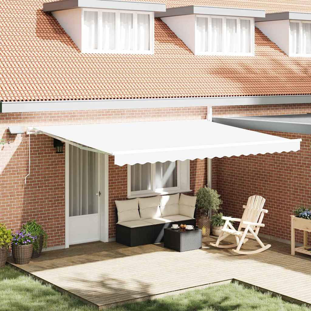 Toldo Retráctil Blanco 450 X 350 Cm Tela Y Aluminio_1