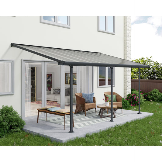 Pérgola adosada Feria 300x54 cm gris