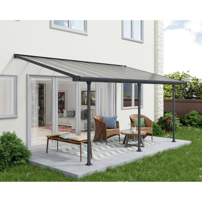 Pérgola adosada Feria 300x54 cm gris