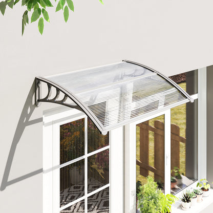 Outsunny Marquesinas Exterior Para Puertas Y Ventanas 100x75 Cm Transparente_4