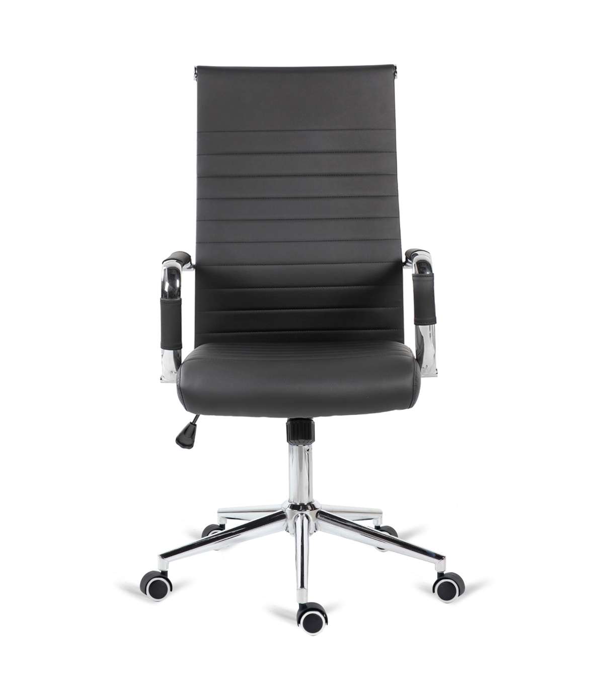 Silla De Oficina Louvre Altura Regulable Acabado En Polipiel Negro. 54m(ancho ) 102/112cm(_0