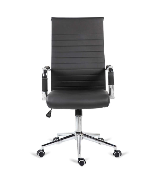 Silla De Oficina Louvre Altura Regulable Acabado En Polipiel Negro. 54m(ancho ) 102/112cm(_0