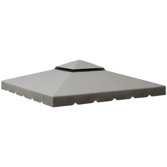 Outsunny Techo De Repuesto Para Cenador 3x3 M Con Techo Doble Gris Claro_0
