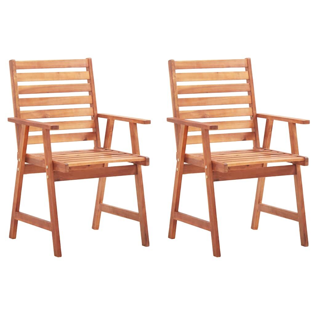 Vidaxl Sillas Comedor De Jardín Y Cojines 2 Uds Madera Maciza Acacia_1
