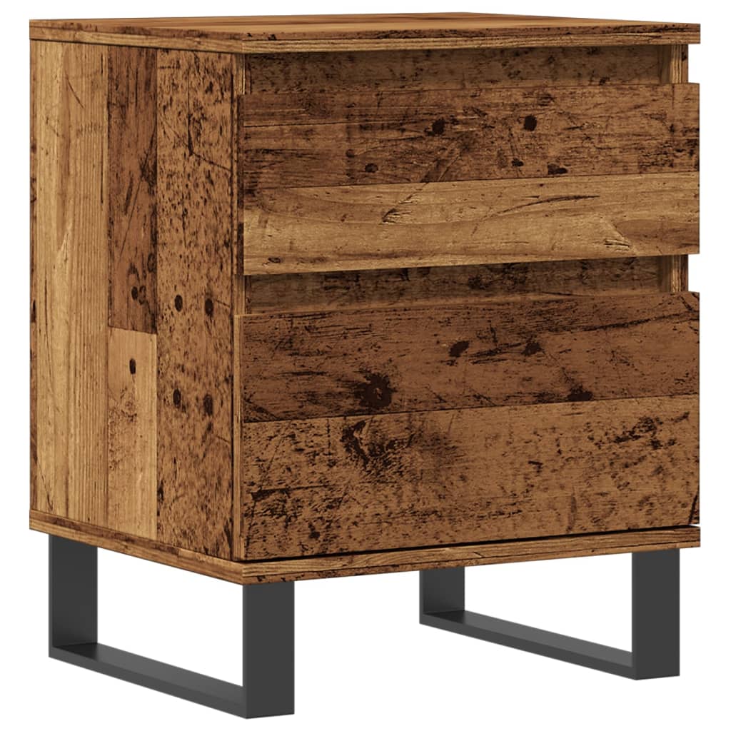 Mesita De Noche Madera Ingeniería Madera Envejecida 40x35x50 Cm_0