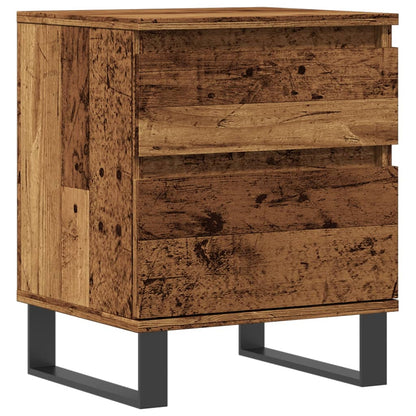 Mesita De Noche Madera Ingeniería Madera Envejecida 40x35x50 Cm_0