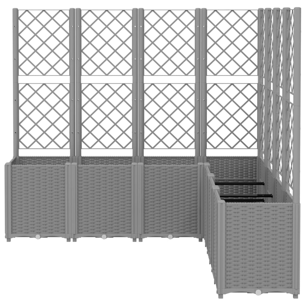 Jardinera Con Enrejado Pp Gris Claro 160x160x140 Cm_2
