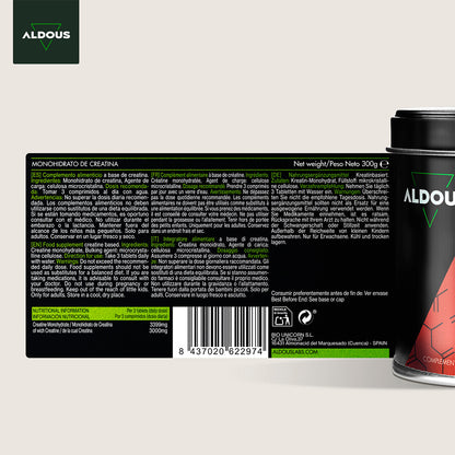 Creatina Monohidratada Aldous 3000 mg 200 comprimidos
