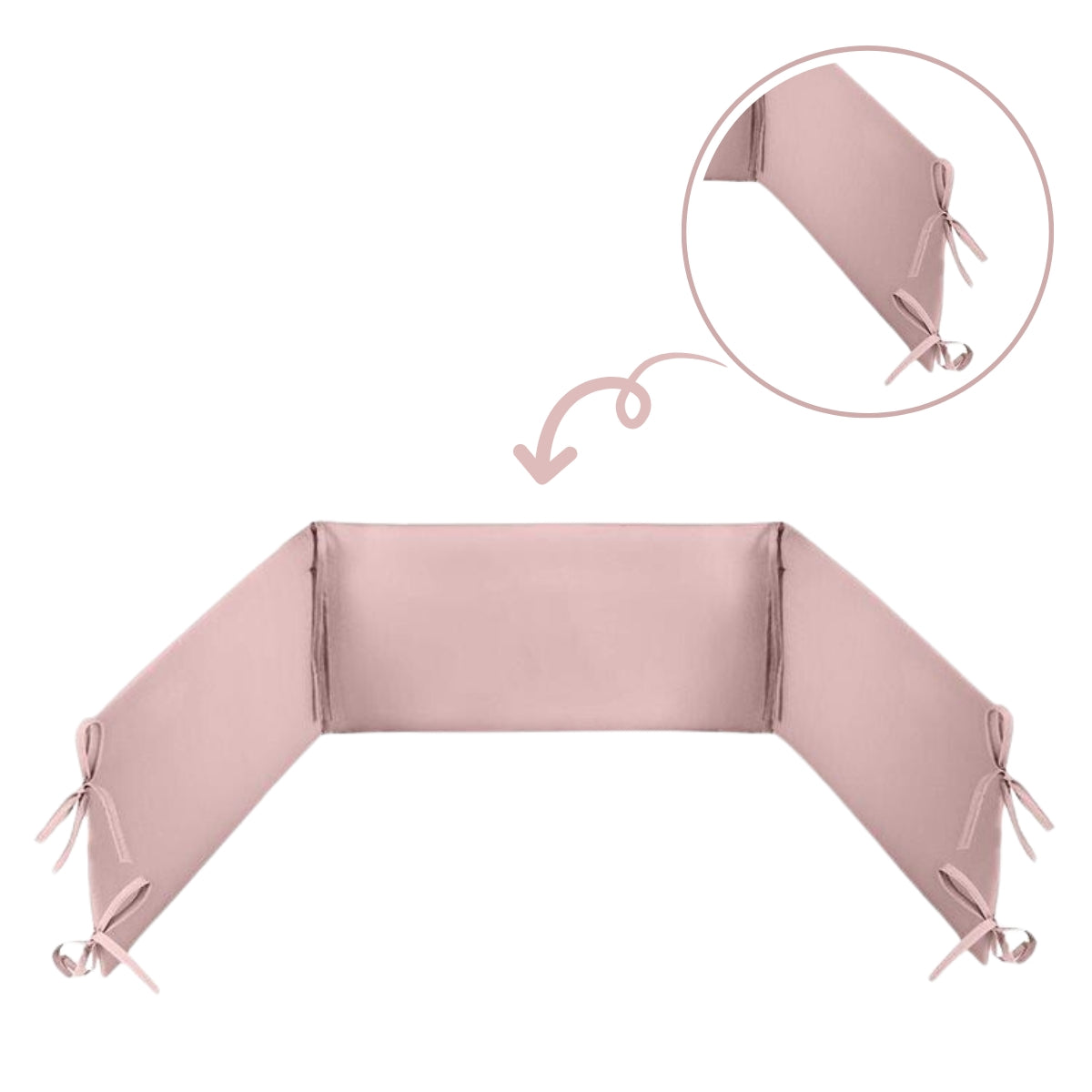 Chichonera Para Cuna 180x30 Algodón Pink