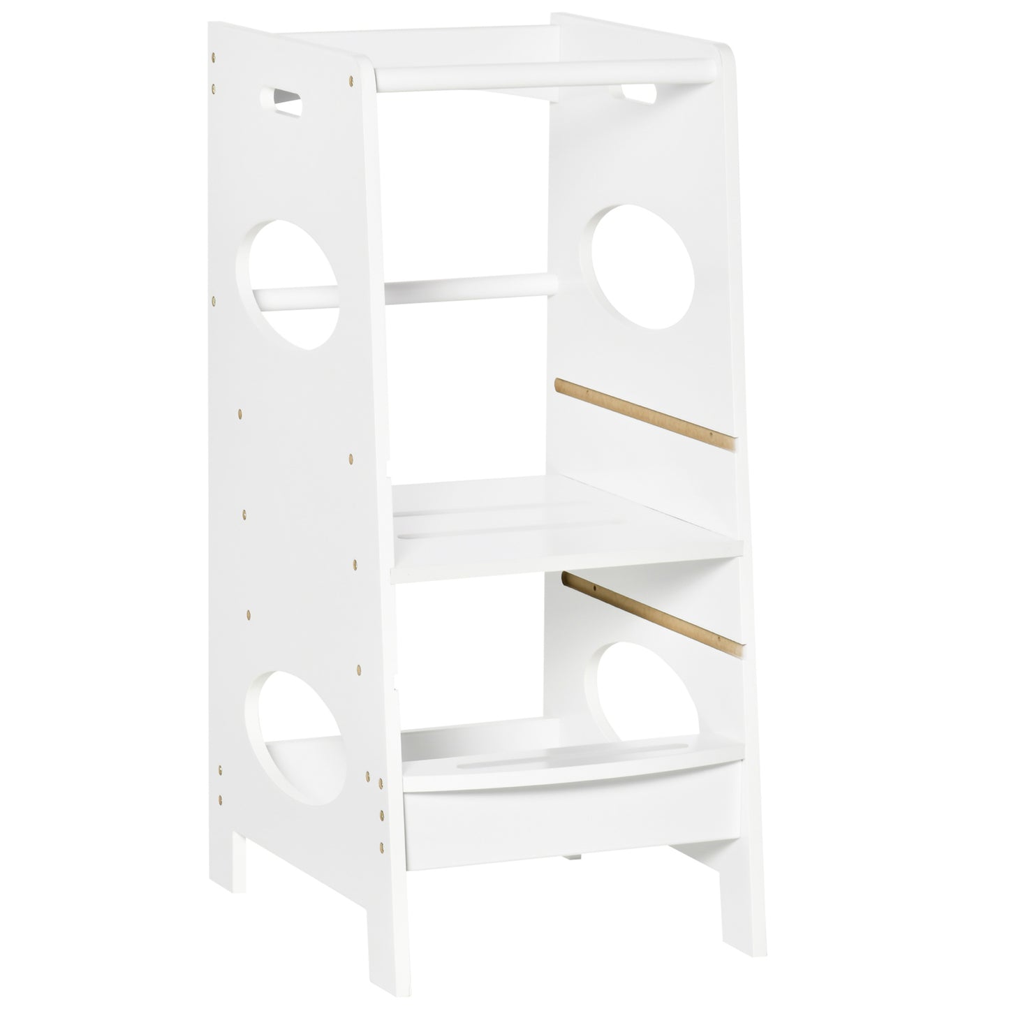 Homcom Torre De Aprendizaje De Madera Para Niños Con Altura Ajustable 40x50x90cm_0