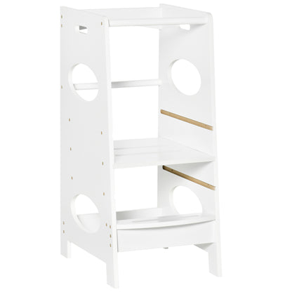 Homcom Torre De Aprendizaje De Madera Para Niños Con Altura Ajustable 40x50x90cm_0