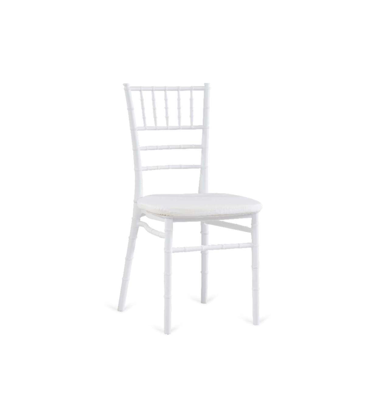 Pack De 4 Sillas Giralda De Estilo Sevillano En Blanco Con Cojín. 42 Cm(ancho ) 88 Cm(altura) 46 Cm(fondo)_0