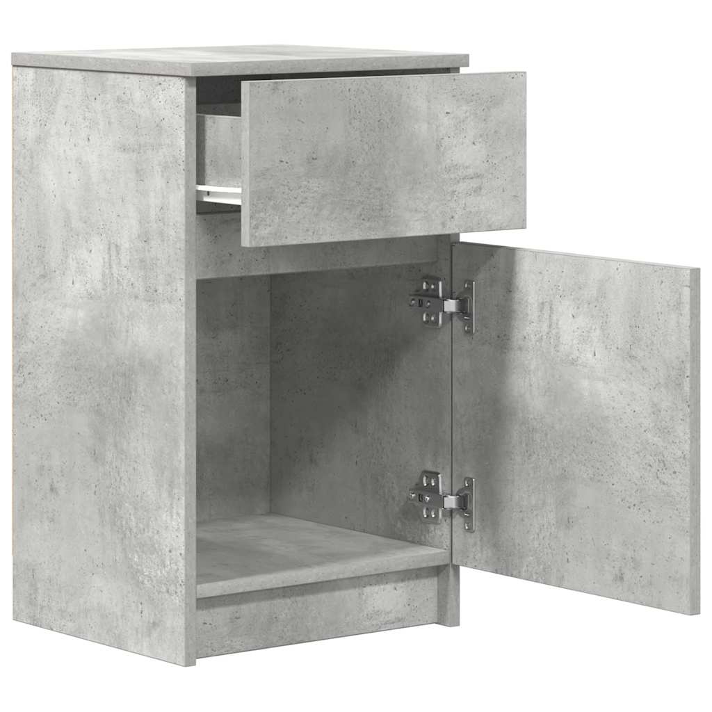Mesilla De Noche Gris Hormigón 39x35x65 Cm Madera De Ingeniería_3