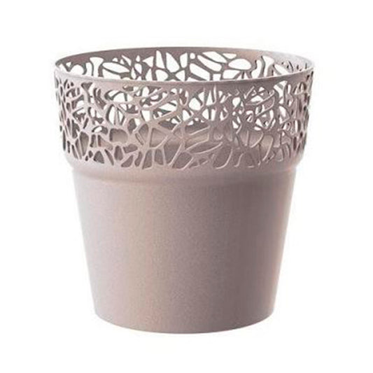 Maceta De Plastico Tree En Color Mocca 17,5 (largo) X 17,5 (ancho) X 17,9 (alto) Cm_0