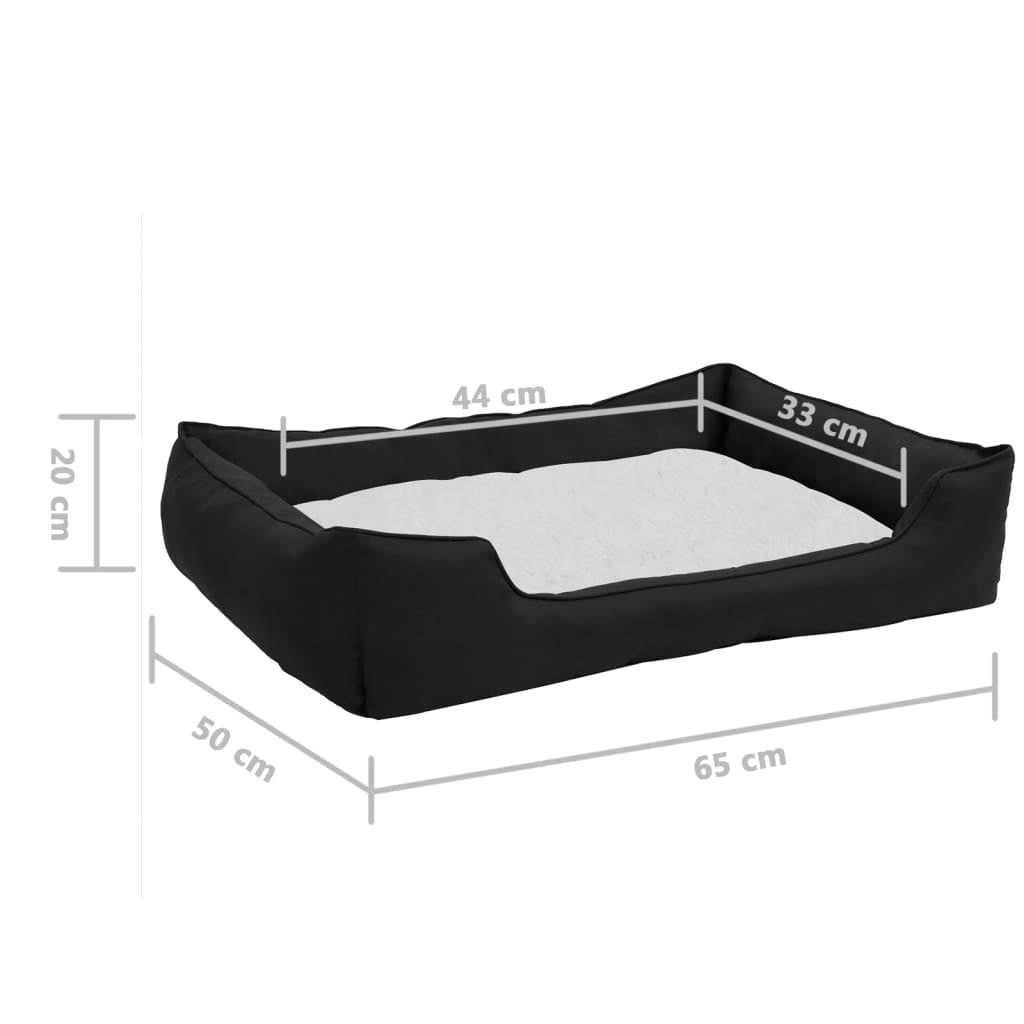 Vidaxl Cama De Perro Felpa Apariencia De Lino Negra Y Blanca_2