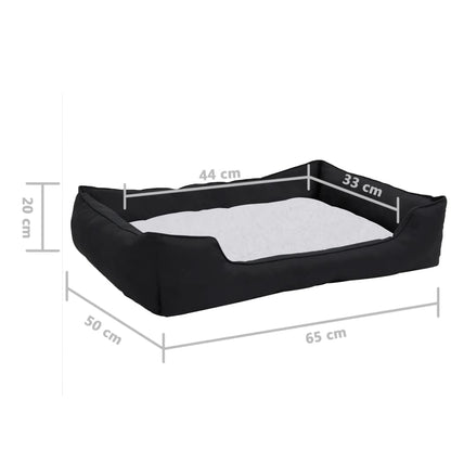 Vidaxl Cama De Perro Felpa Apariencia De Lino Negra Y Blanca_2
