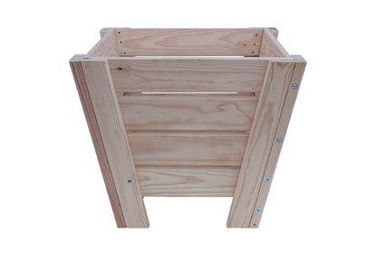 Macetero Abril Abierto De Madera Natural De 60 X 60 X 52 Cm 10° 90l + Bolsa Geotextil, Ideal Para Interior.._1