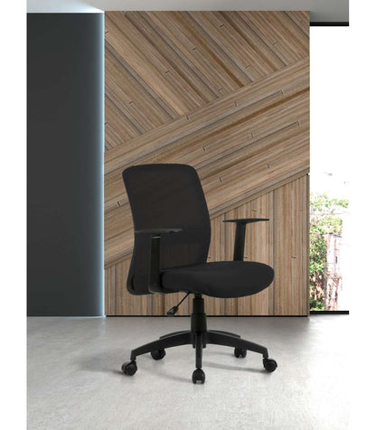 Silla Despacho Giratoria Elevable Acabado Negro, 61m(ancho) 87/94cm(altura) 59cm(fondo)_1
