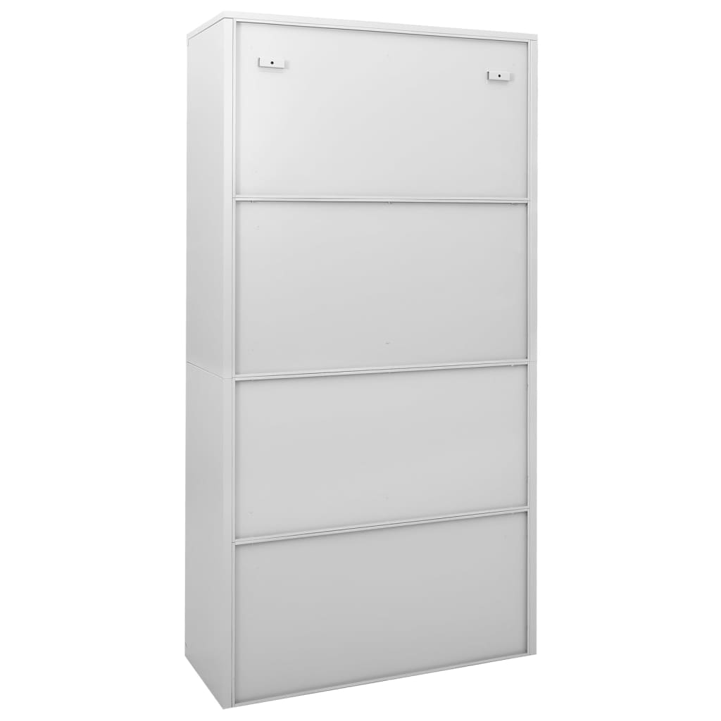 Armario Oficina Puerta Corredera Acero Gris Claro 90x40x180 Cm_3