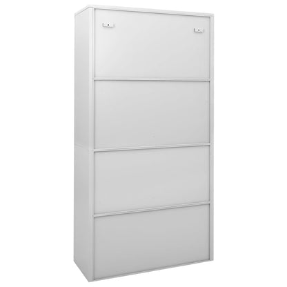 Armario Oficina Puerta Corredera Acero Gris Claro 90x40x180 Cm_3