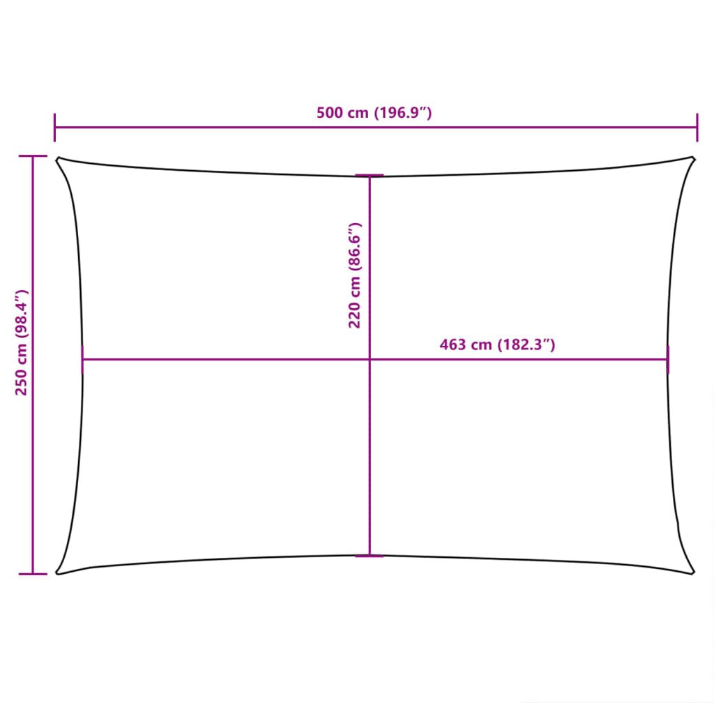 Vidaxl Toldo De Vela Rectangular Tela Oxford Blanco 2,5x5 M_2